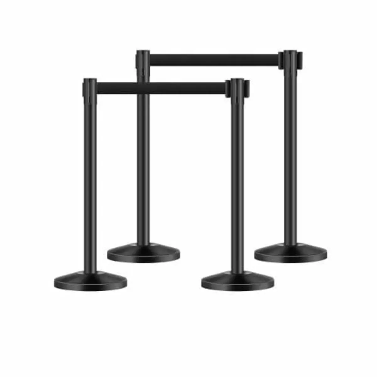Stanchion Post, 4 Pcs Crowd Control Barrier with 4 - Image 1