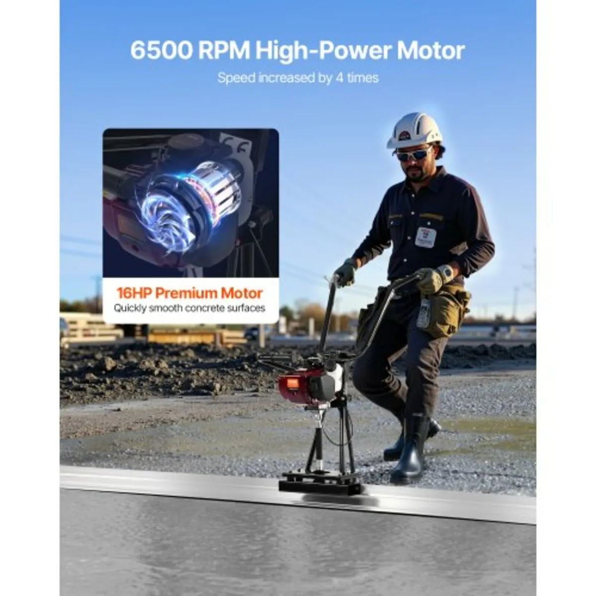 Concrete Power Screed, 12 ft Aluminum Board Straig - Image 4