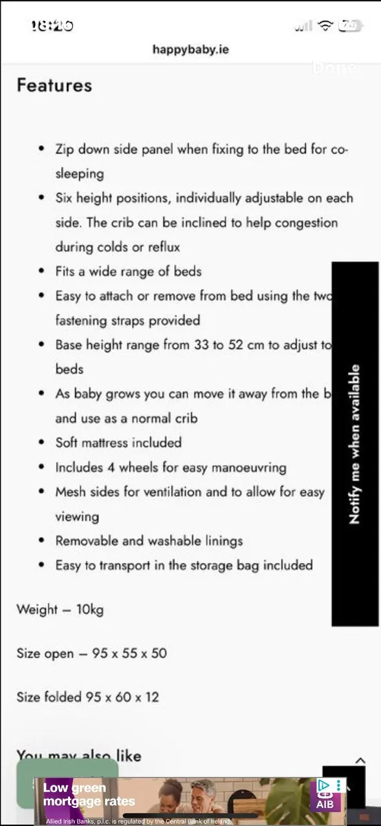 Be by me bedside crib - Image 2