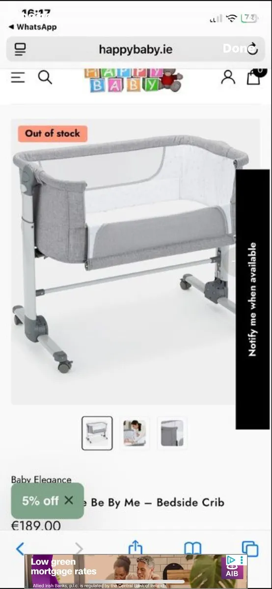 Be by me bedside crib - Image 1