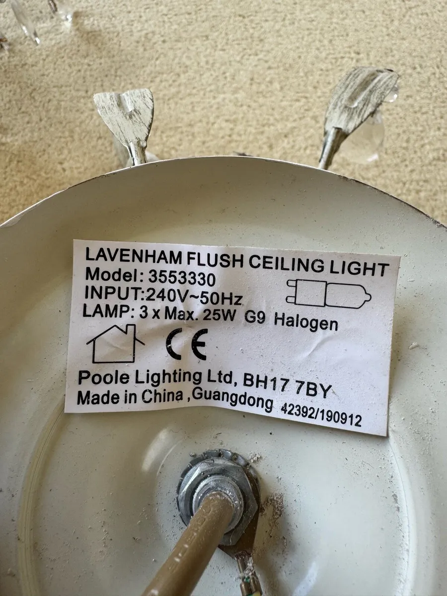 Laura Ashley Ceiling Pendant Cream Chandelier - Image 3