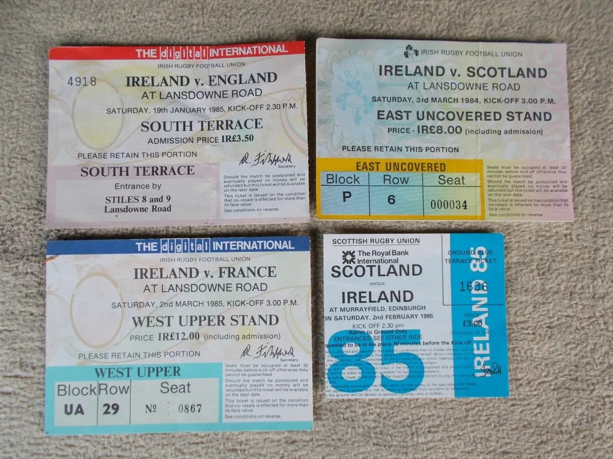 Two Ireland Rugby Programmes & Four Tickets - Image 4