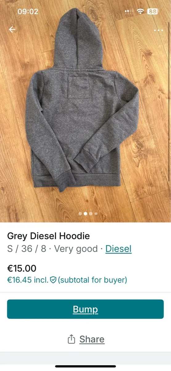 Diesel Grey Hoode - Image 2
