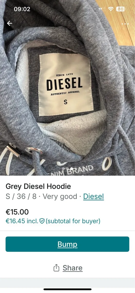Diesel Grey Hoode - Image 3