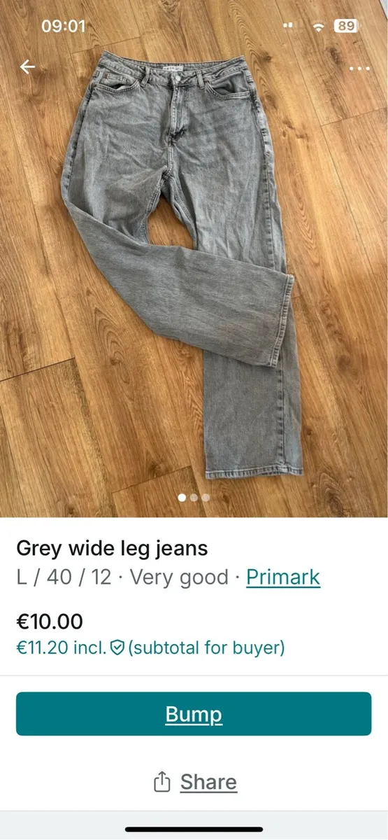 grey wide leg jeans - Image 1