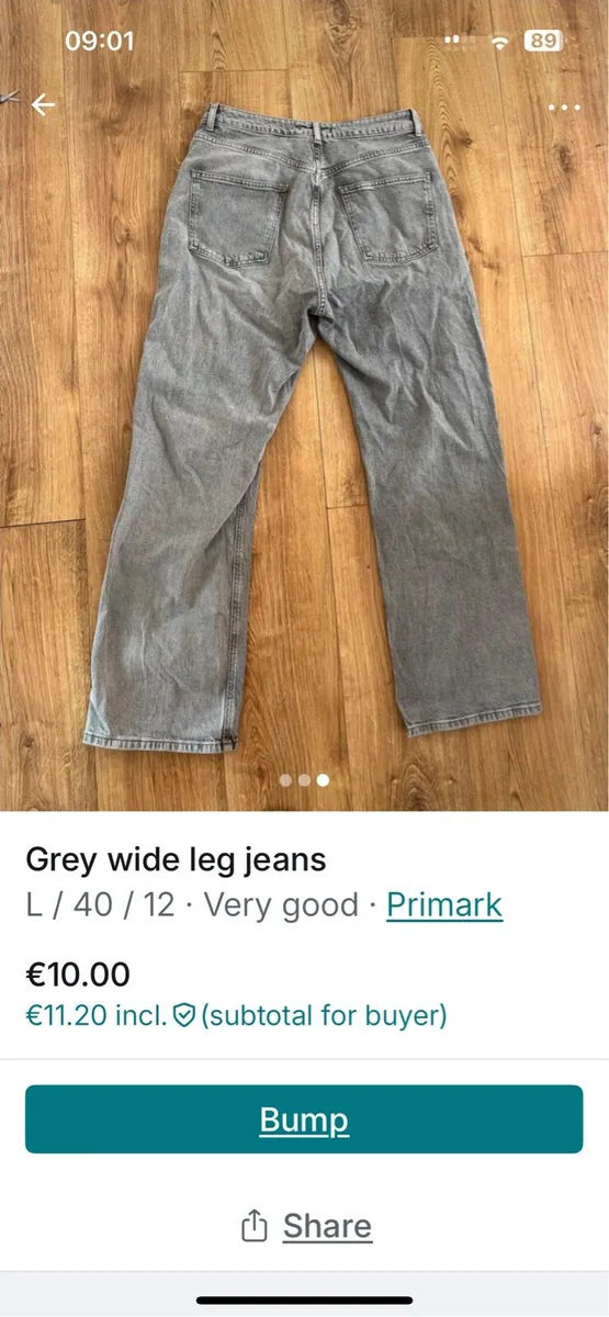 grey wide leg jeans - Image 3