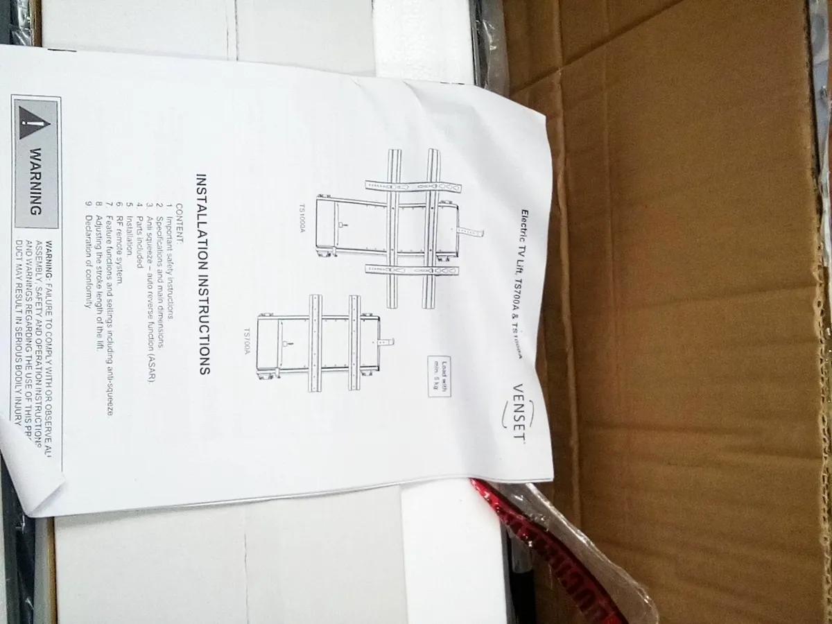 electric tv lift  "VENSET TS1000A " with remote, - Image 3