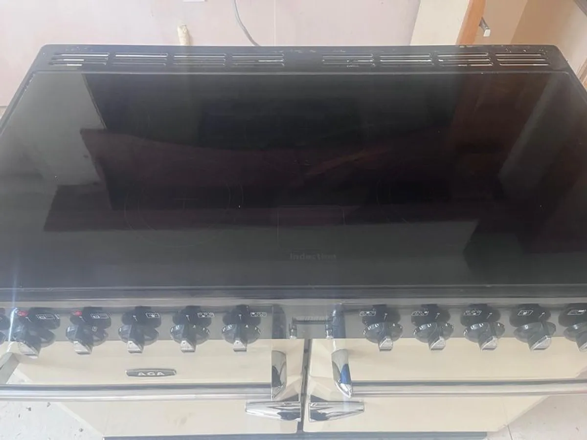 AGA Masterchef electric range cooker in cream with induction cooktop - Image 4