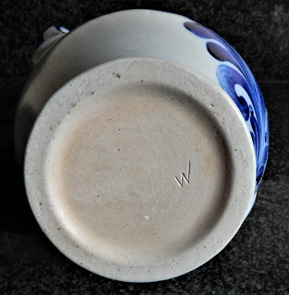 Large Salt Glazed Stamped Pitcher - Image 4