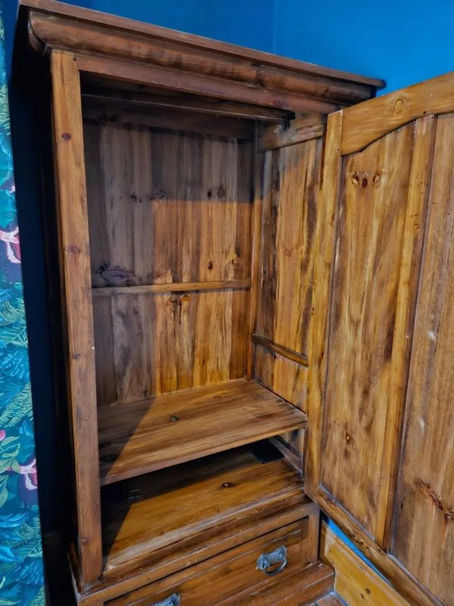 Impressive pair of antique solid wood armoires/ wardrobes, with option to take matching lockers. - Image 2