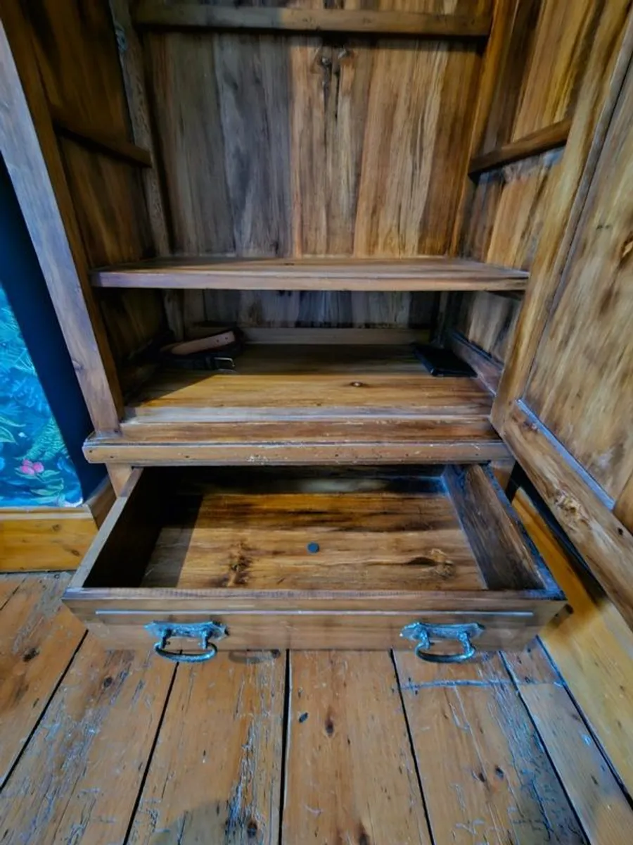 Impressive pair of antique solid wood armoires/ wardrobes, with option to take matching lockers. - Image 3