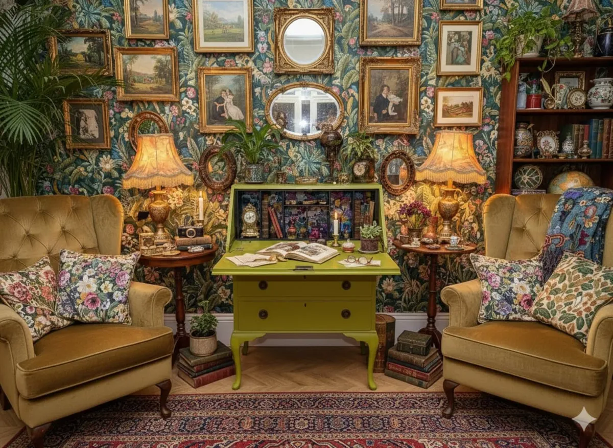 Statement Antique Bureau Lovingly hand painted - Image 2