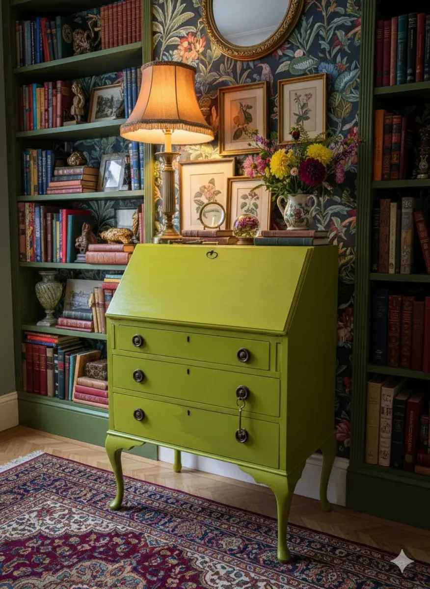 Statement Antique Bureau Lovingly hand painted - Image 3