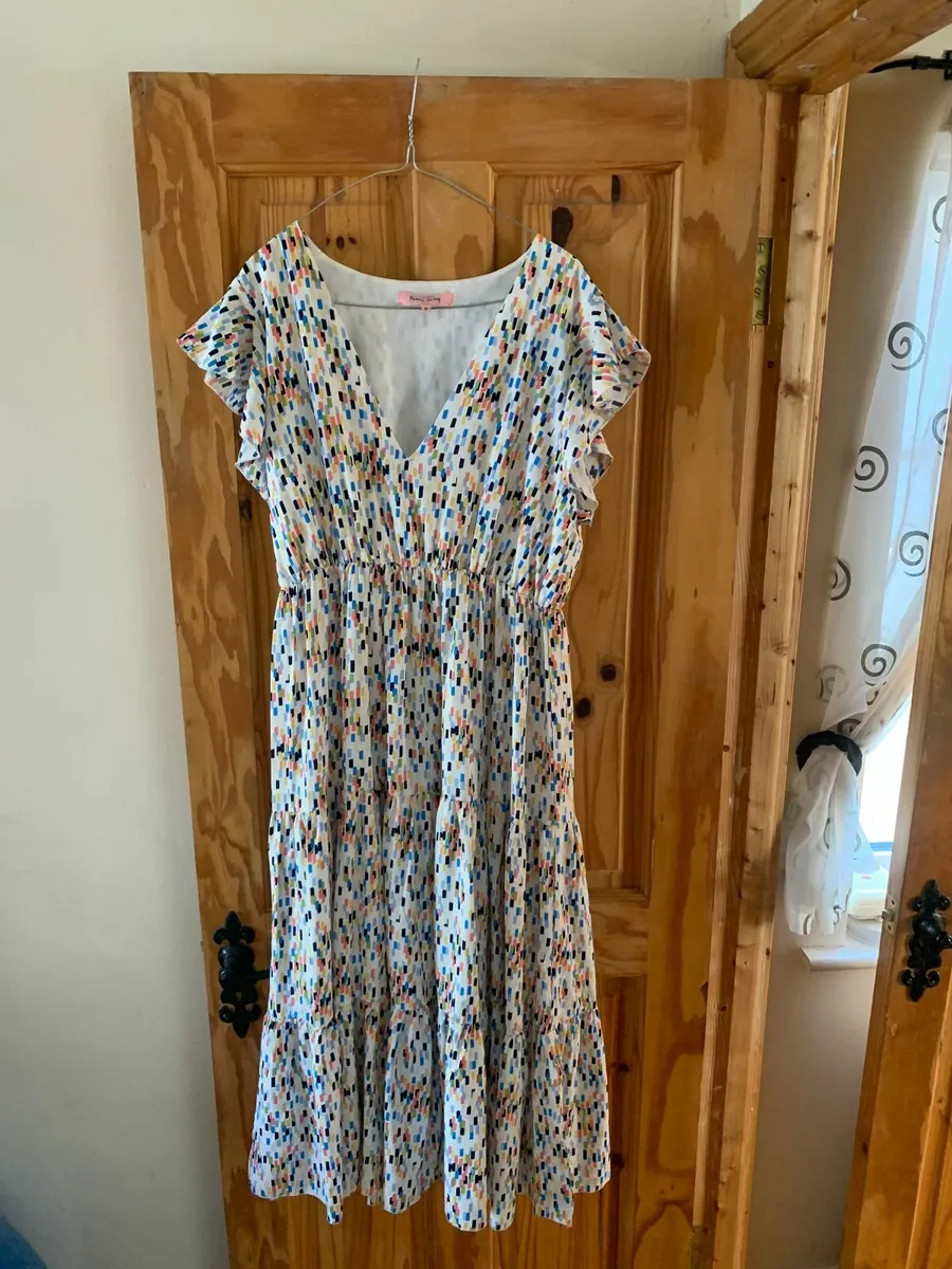 White & Multi Colour Pixie Daisy Dress - Image 1