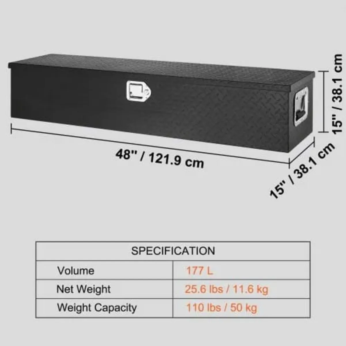 121.9x38.1x38.1 cm Heavy Duty Aluminum Bar Tread T - Image 3