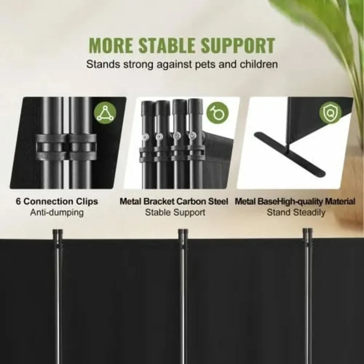 4 Panel Room Dividers and Folding Privacy Screens, - Image 4