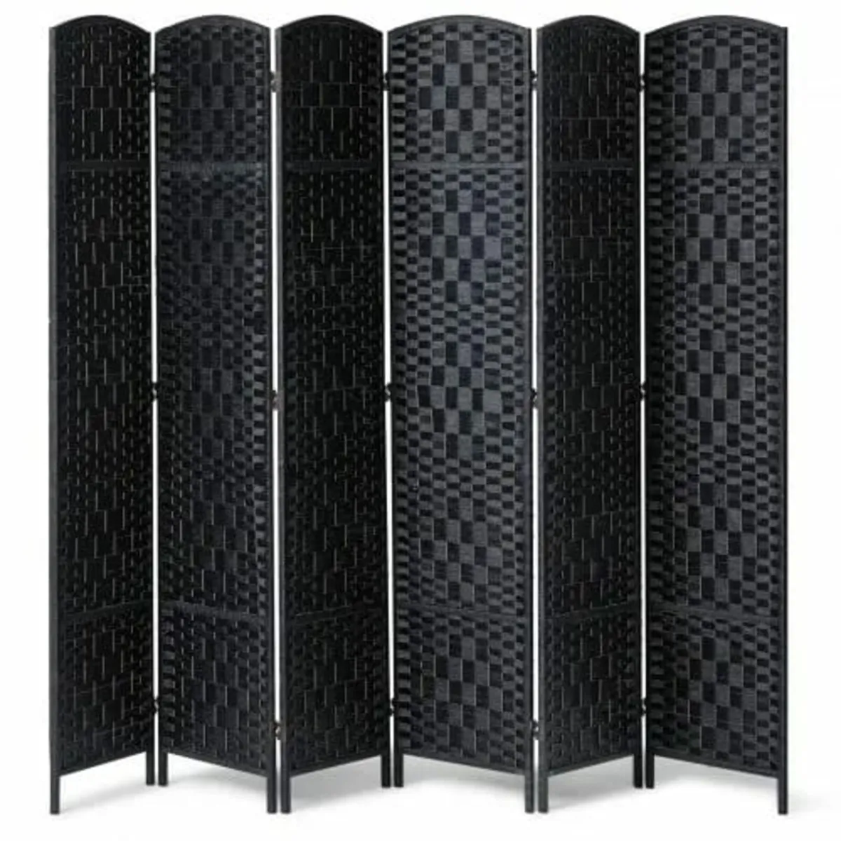 6 Panel Room Divider, Hand-Woven Folding Privacy S - Image 1