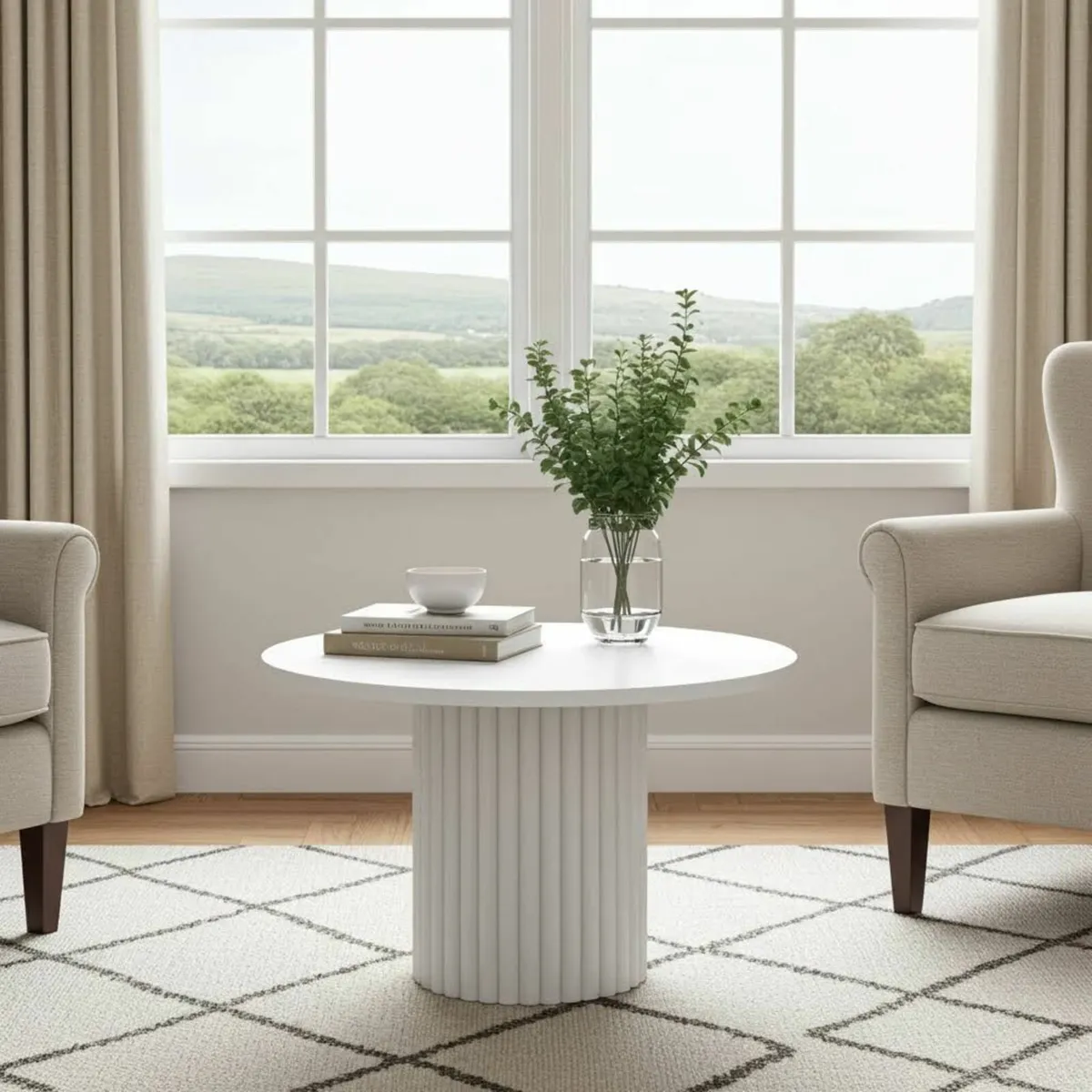 The Luna Modern White Coffee Table - Image 3