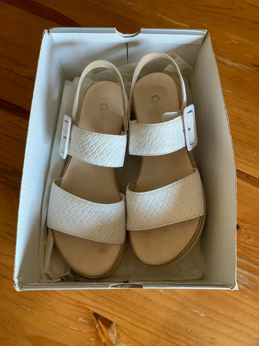 Leather White Gabor Sandals - Image 2