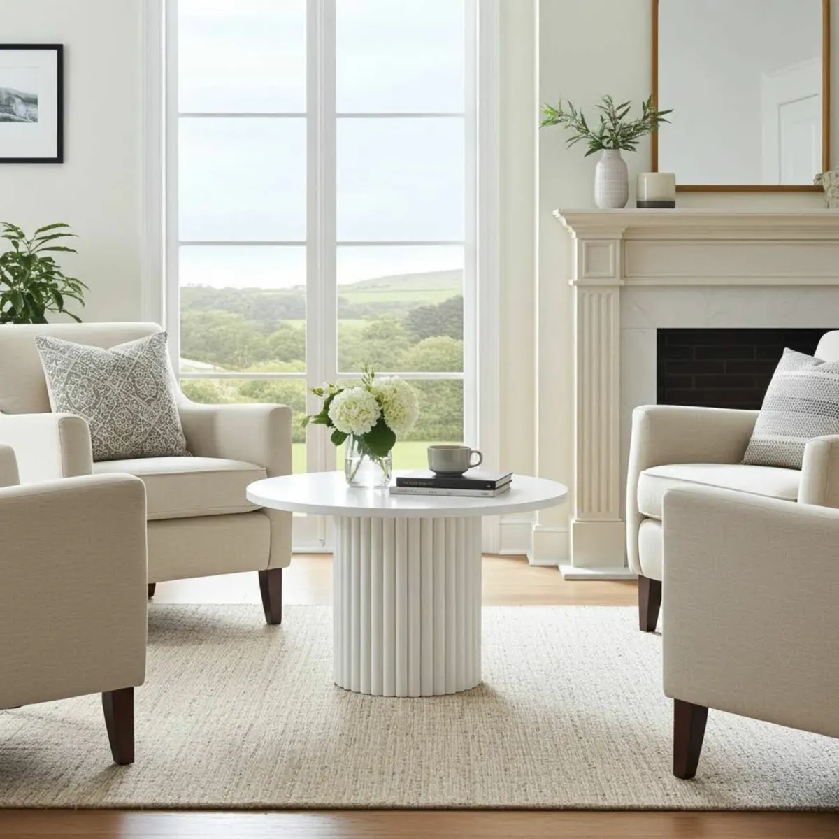 The Luna Modern White Coffee Table - Image 1