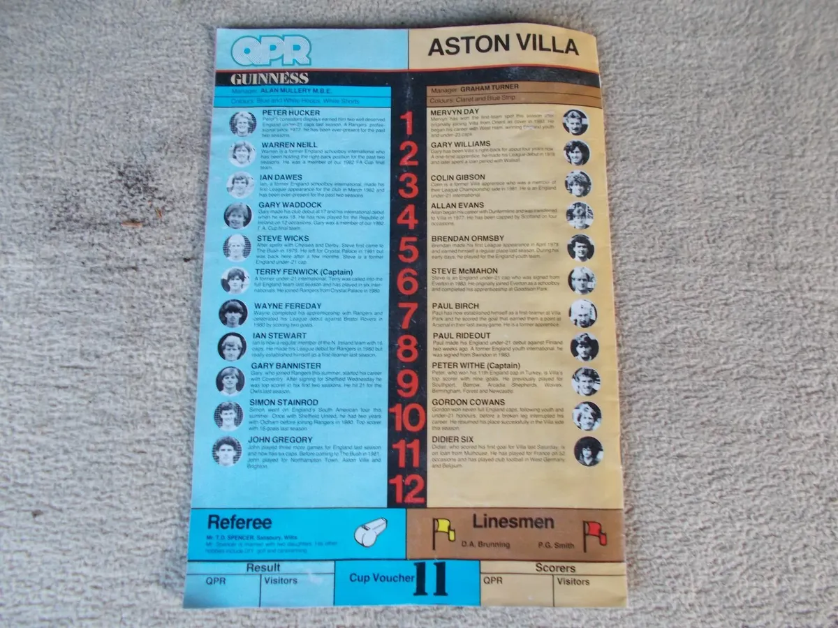 QPR & Aston Villa Football Programme - Image 3