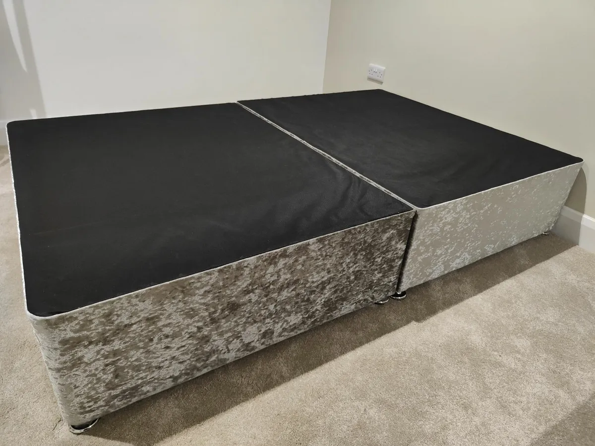 Small Double Divan Base - Silver - as New - Image 1