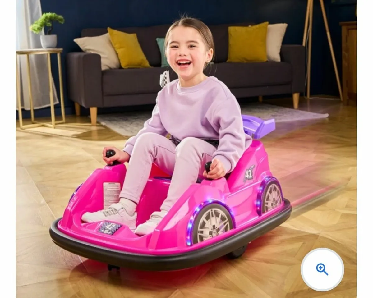 Flybar Racer 6V Bumper Car ( Pink) - Image 1