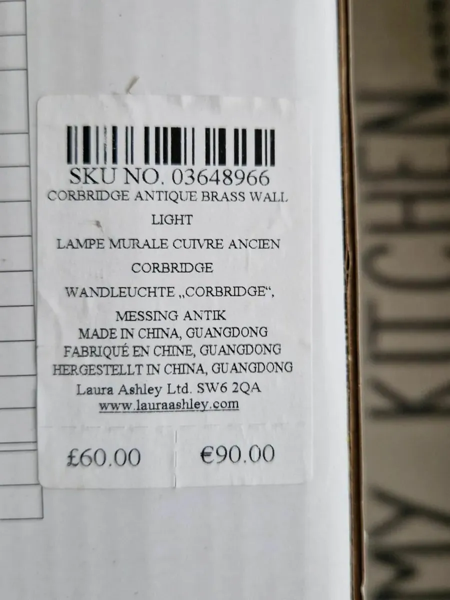 NEW Laura Ashley Corbridge Antique Brass WallLight - Image 2