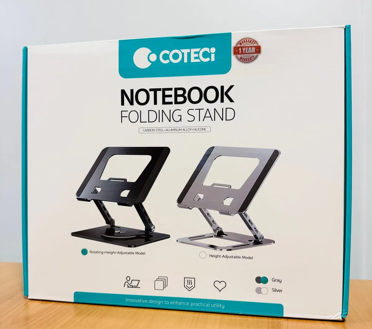 Cotecci LAPTOP Folding Rotating Aluminium Stand - Image 1