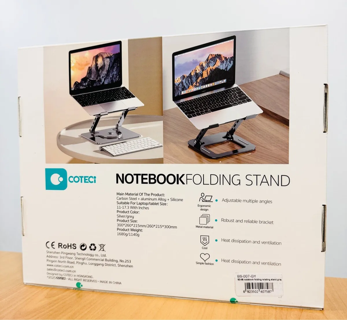 Cotecci LAPTOP Folding Rotating Aluminium Stand - Image 2