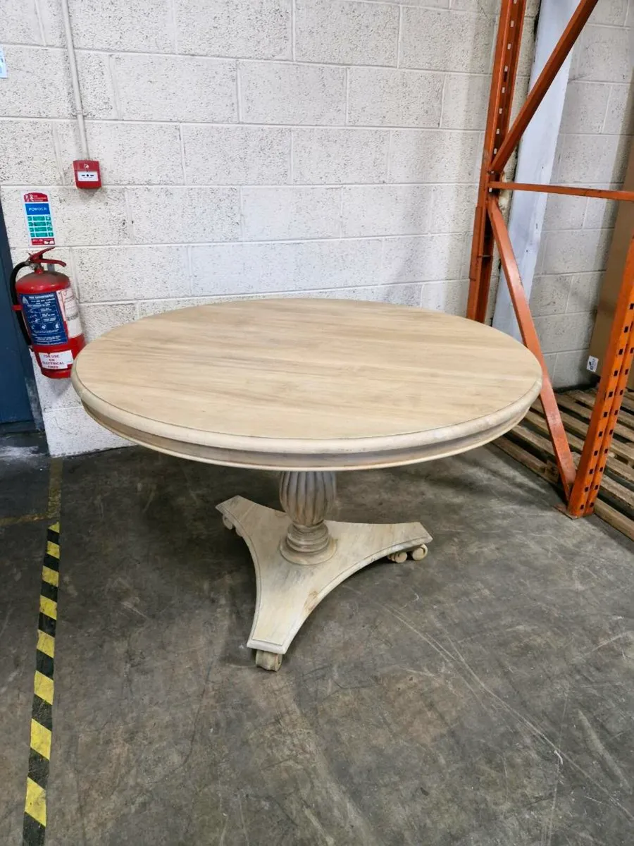 Round Dining table (Solid Mahogany) - Image 4