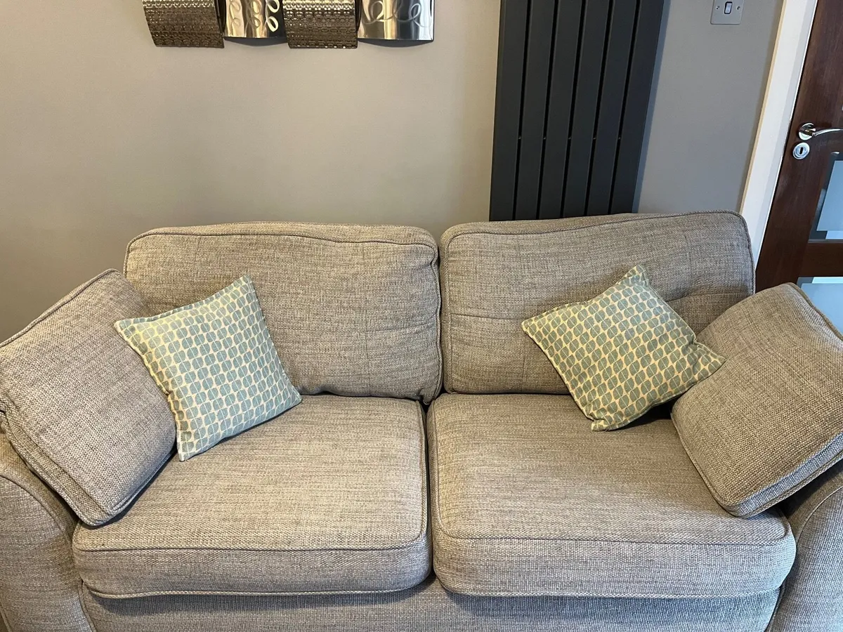 Three Grey 3 seater sofas - Image 1