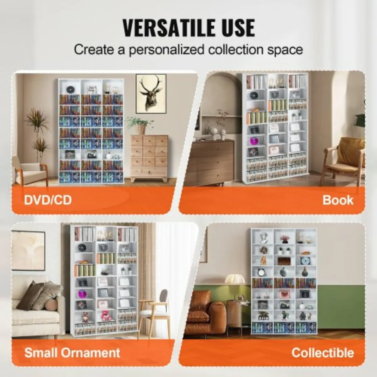 Media Storage Cabinet, 9-layer DVD Shelf Holds up - Image 4