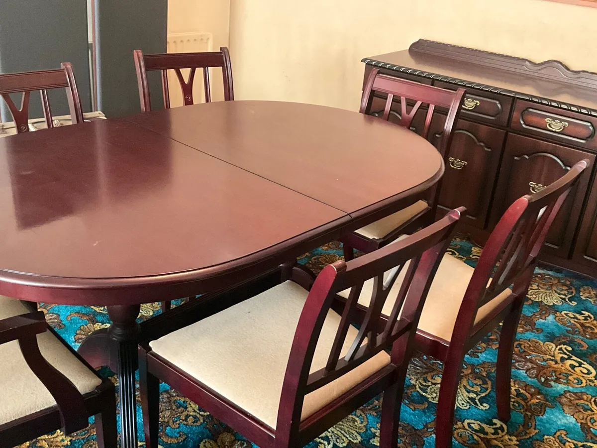 Mahogany Extendable Dining table,chairs & cabinet - Image 3