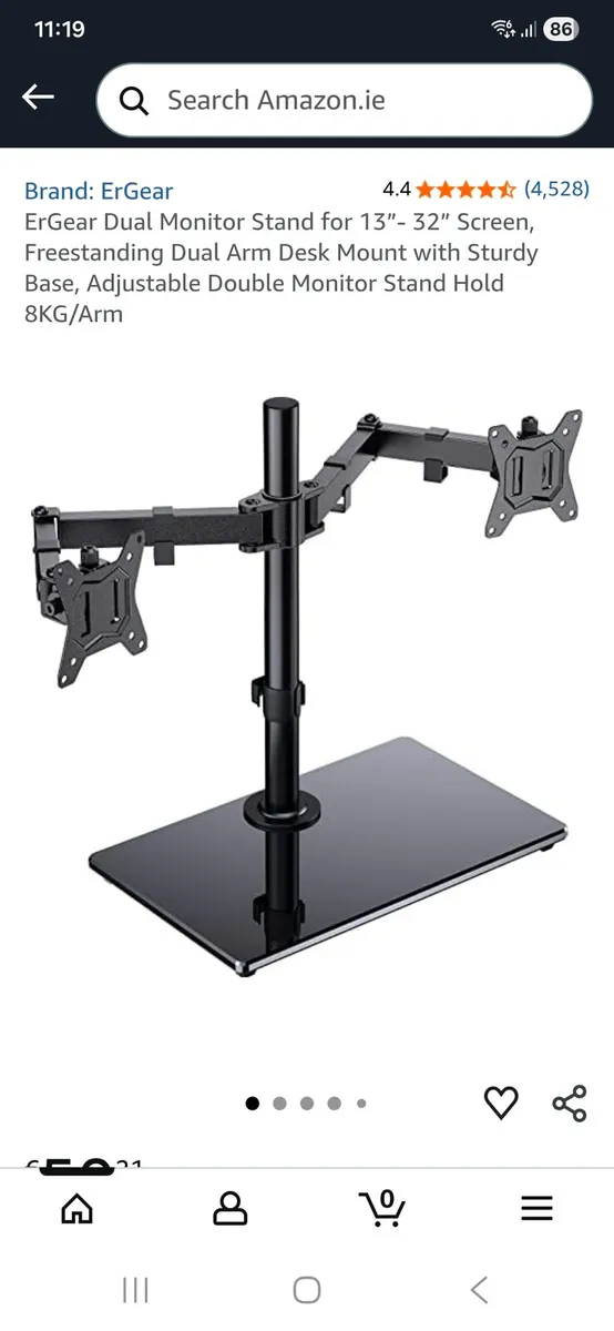 Dual monitor stand