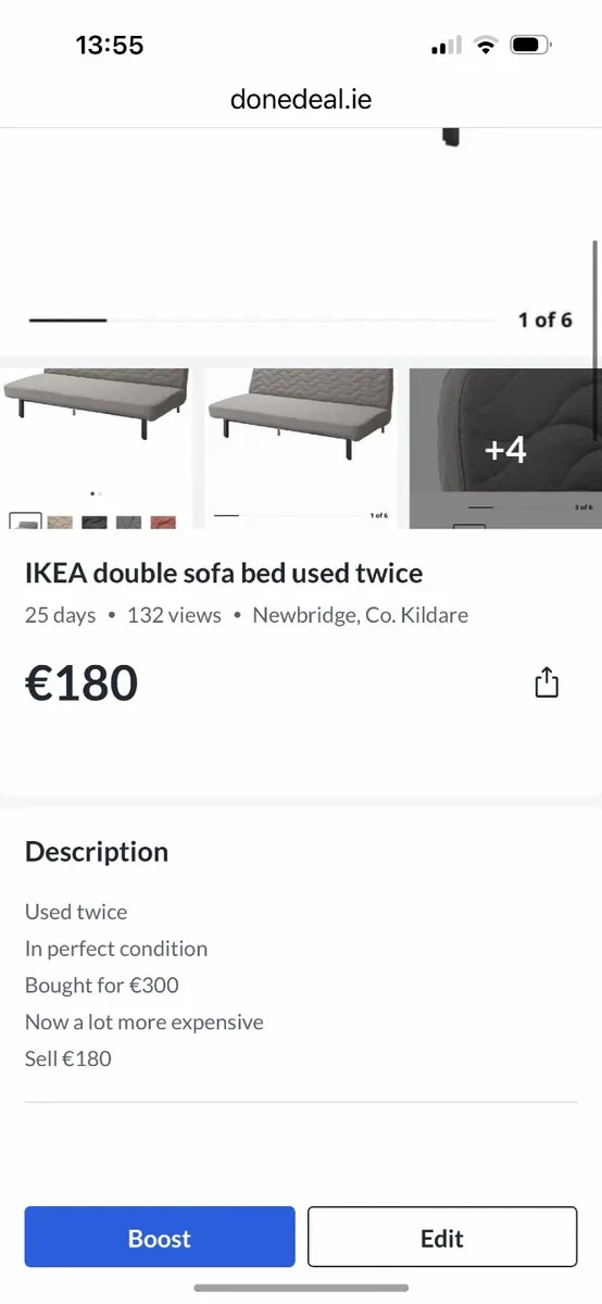 Double sofa bed Ikea in great condition - Image 2
