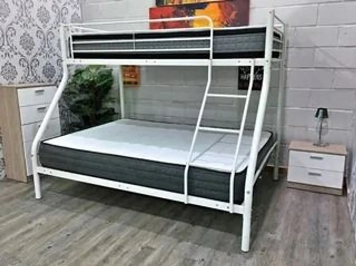 White Double Metal Bunk Bed FREE DELIVERY - Image 2