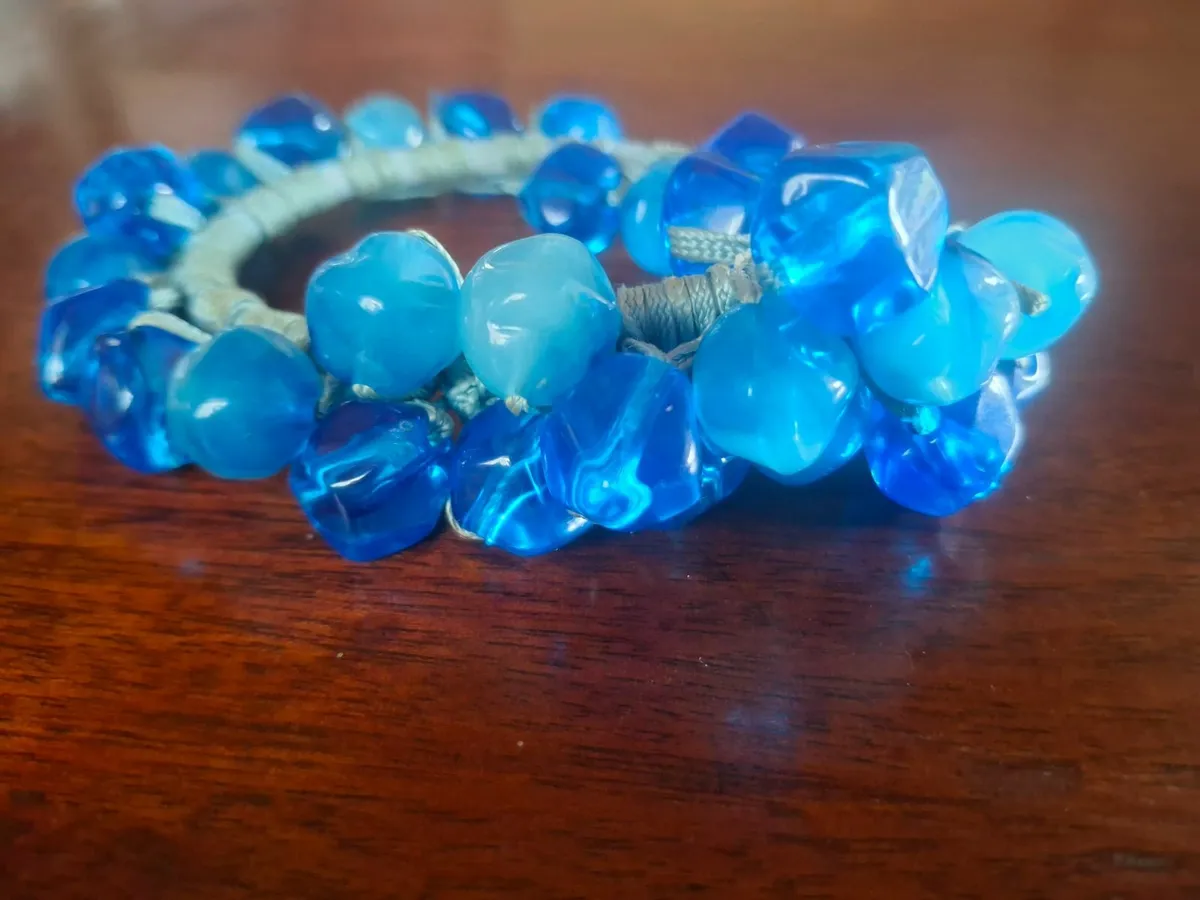 Chunky Blue Beaded Bracelet. - Image 1