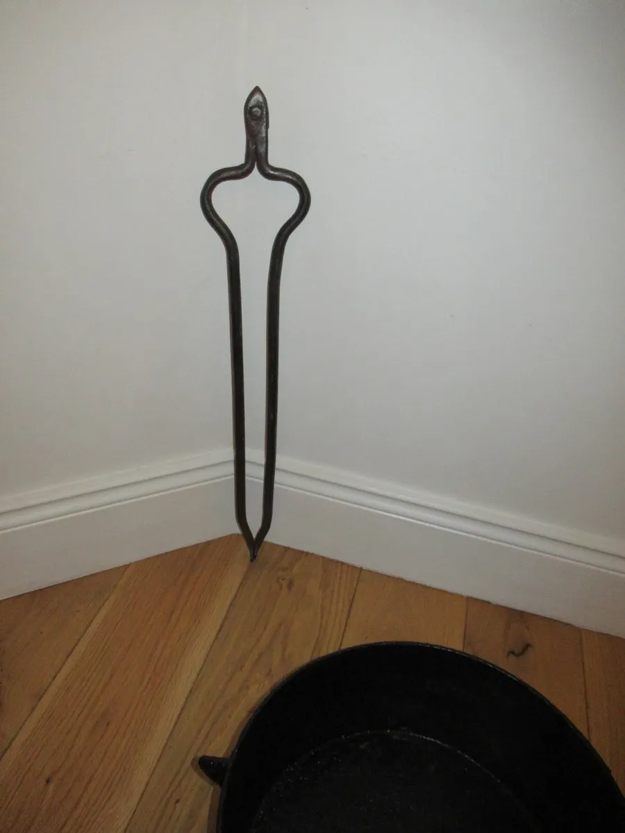 antique tongs fire iron cottage pub cave vintage - Image 3