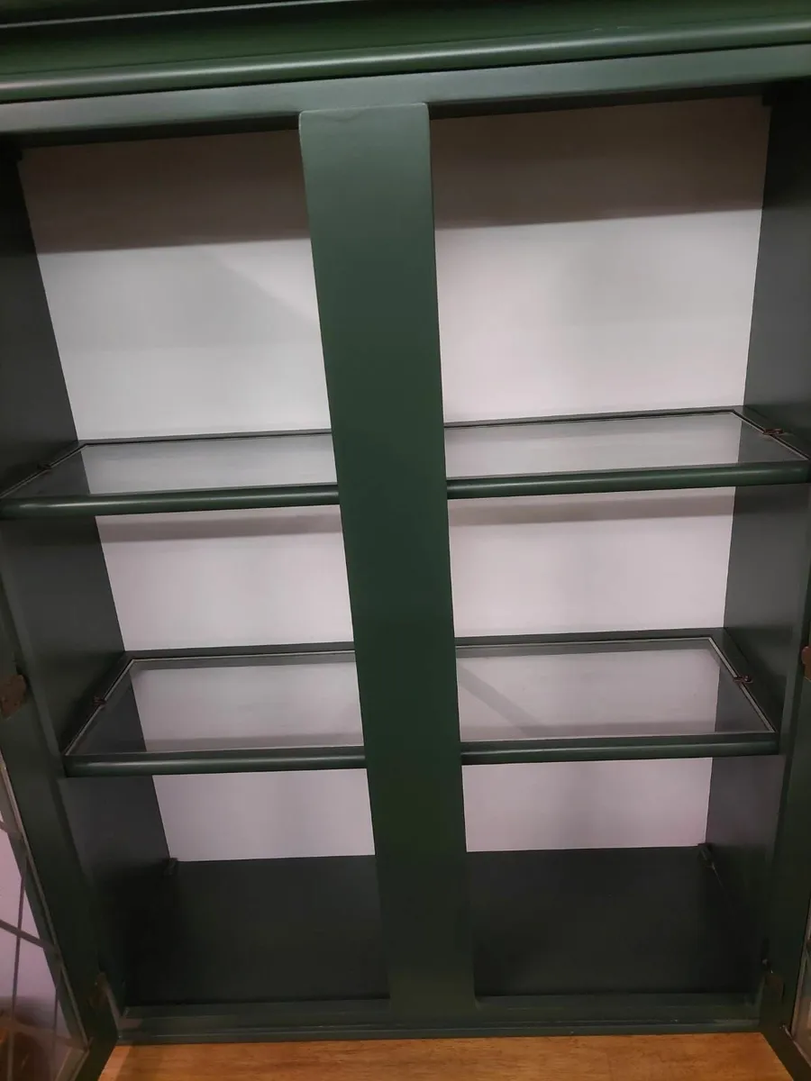 Pine dresser, display, f and b green - Image 2