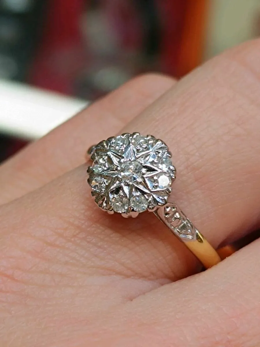 Vintage Diamond Ring, 18 K Gold & Platinum - Image 3