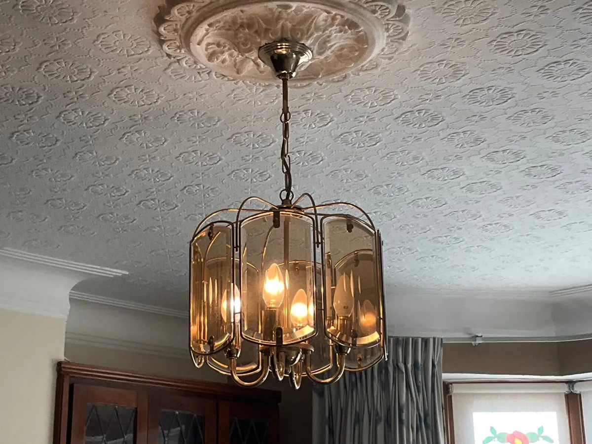 A pair of pendant rosette lights ++ - Image 2