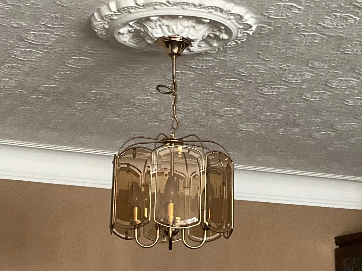 A pair of pendant rosette lights ++ - Image 3