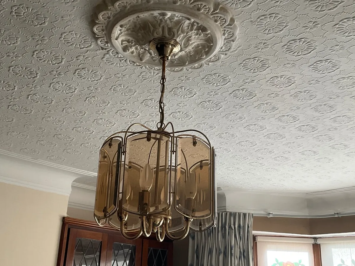 A pair of pendant rosette lights ++ - Image 4