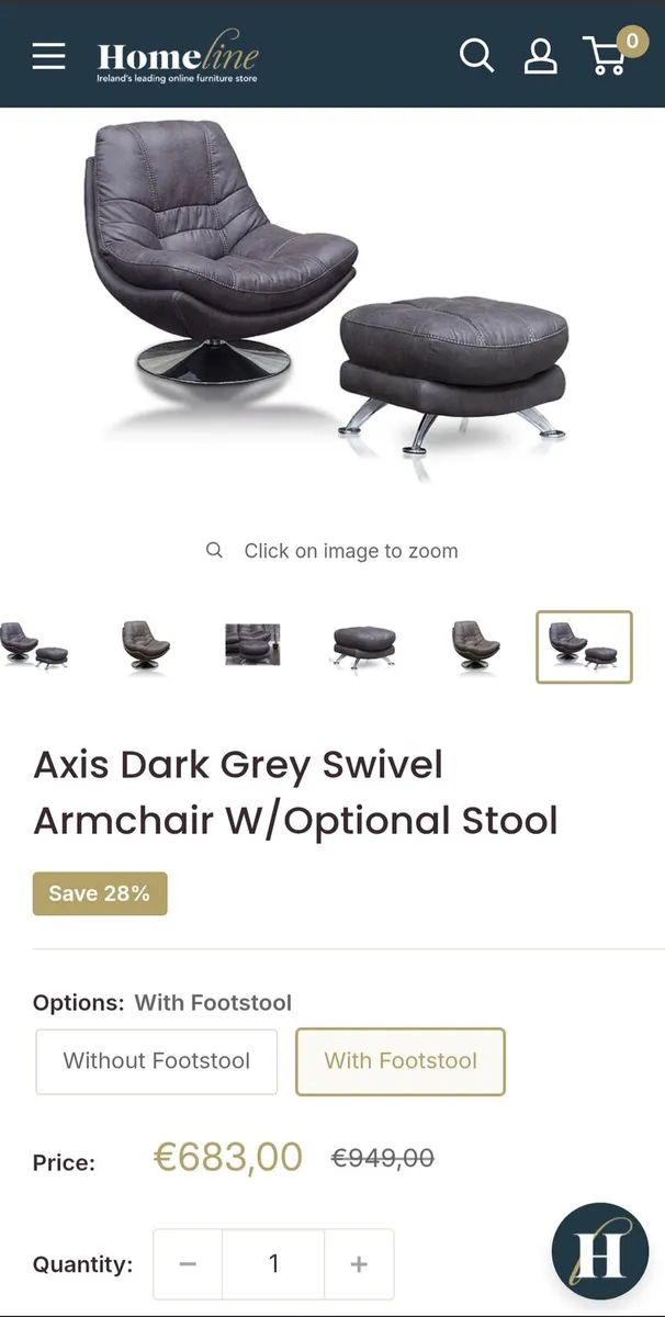 Axis Swivel Chair & Foot Stool - Image 4