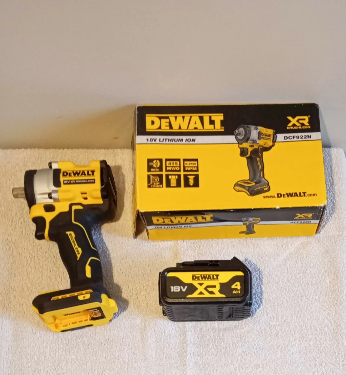 DeWalt dcf922 Impact Wrench and Battery (New) - Image 1