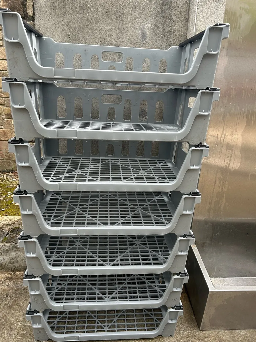 Stackable grey storage crates - Image 2