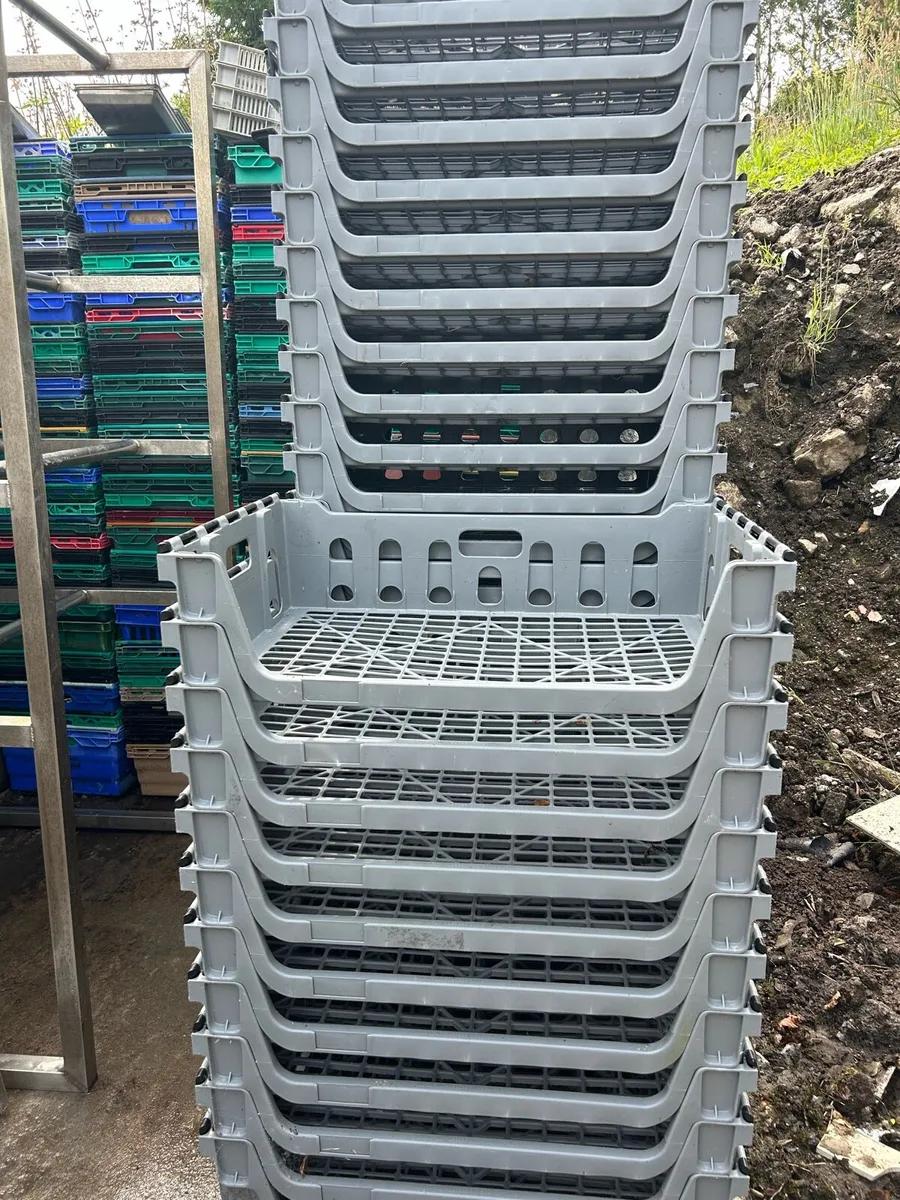 Stackable grey storage crates - Image 3