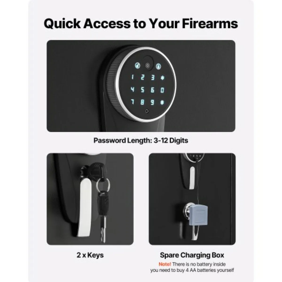 4 Gun Safe, Long Gun Cabinet for Rifles and Pistol - Image 3