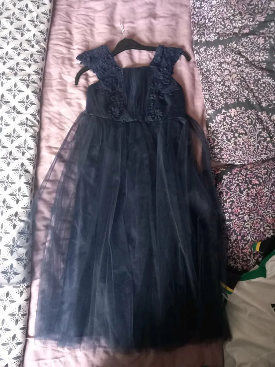 Girls navy dress - Image 1